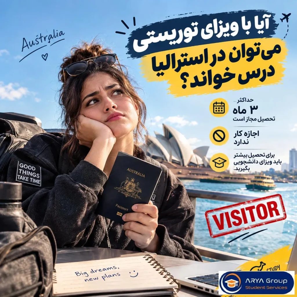 تصویر آموزشی درباره امکان تحصیل در استرالیا با ویزای توریستی